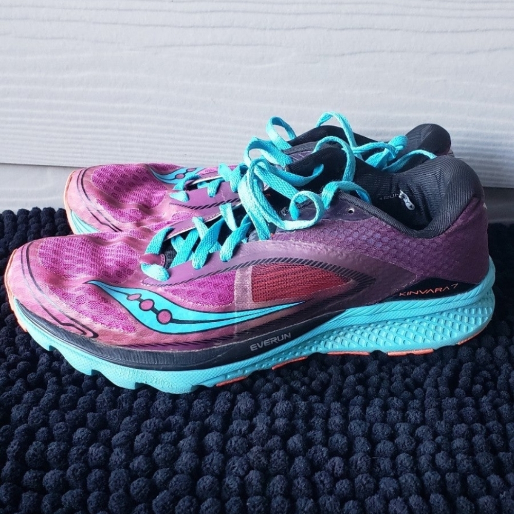 Saucony Kinvara 7 Womens Sz 10 Natural Series Teal purple